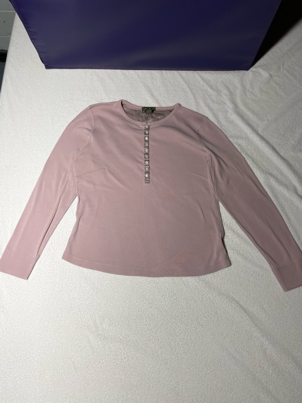 Eddie Bauer Blush Pink Long-Sleeve Henley Top